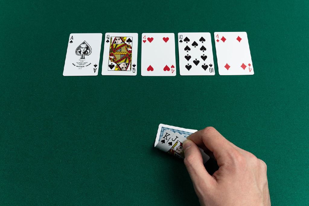 Texas poker hands hand with cards